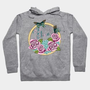 Blessed - Roses And Hydrangea Pattern Hoodie